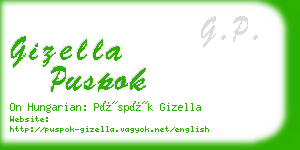 gizella puspok business card